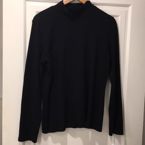 Black Mock Turtle Neck Long Sleeve Shirt